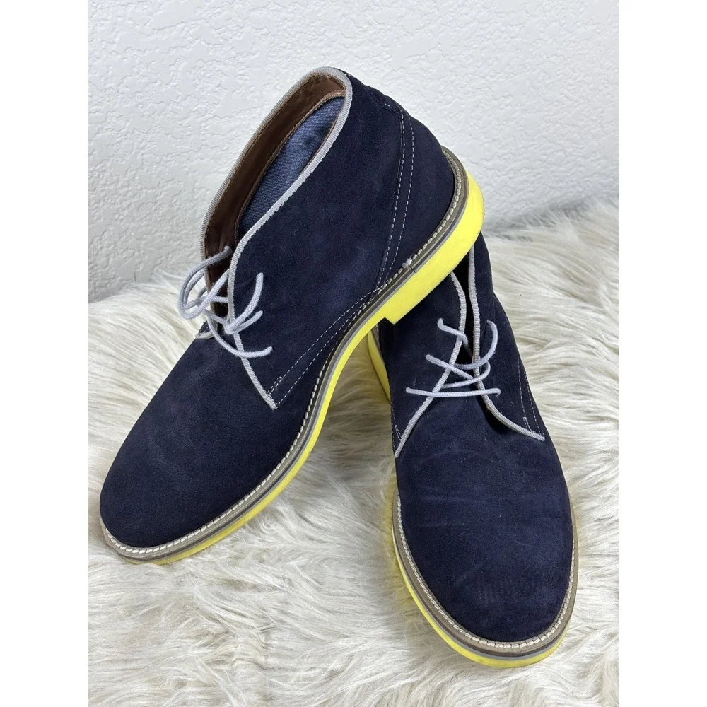 Aldo Blue Suede Chukka Boots 8 Lace Up High‎ Top Rugged Casual Streetwear